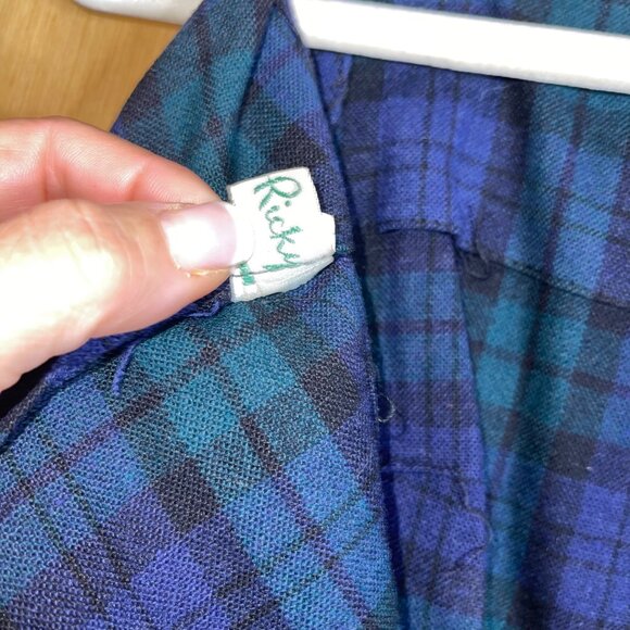 Ilene Ricky Vintage Womens Dress Size 7 Blue Plaid Metal Zipper Casual - Picture 7 of 12